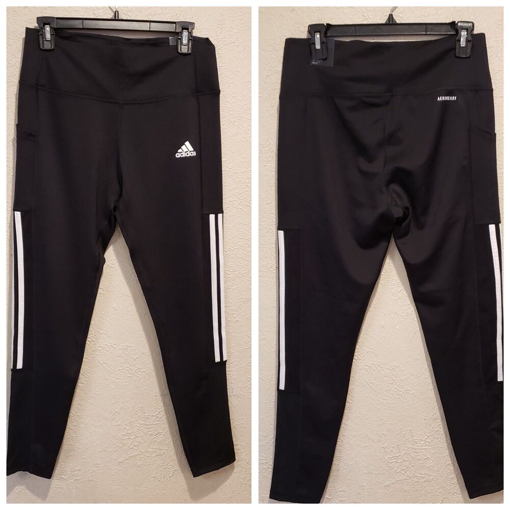 Adidas PrimeGreen Pants Adult Womens Large Black Athletic Leggings NWT